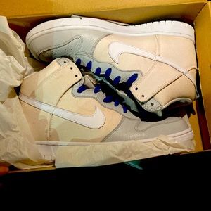 Nike Dunk High. White/ White-Neutral Grey. Size 10